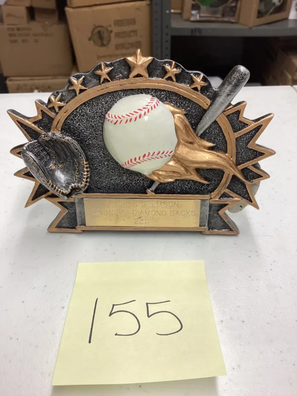 FLAMING BASEBALL PLAQUE