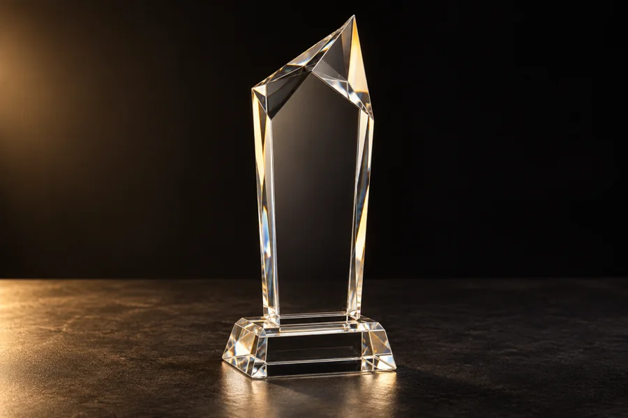 Illustration: Angular crystal tower illustrating executive recognition