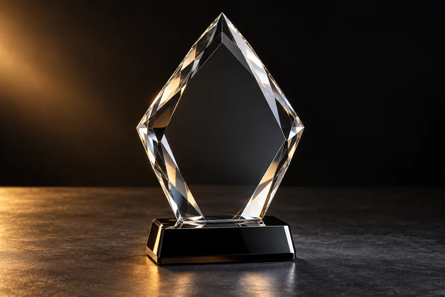 Illustration: Crystal diamond illustrating a sales achievement award