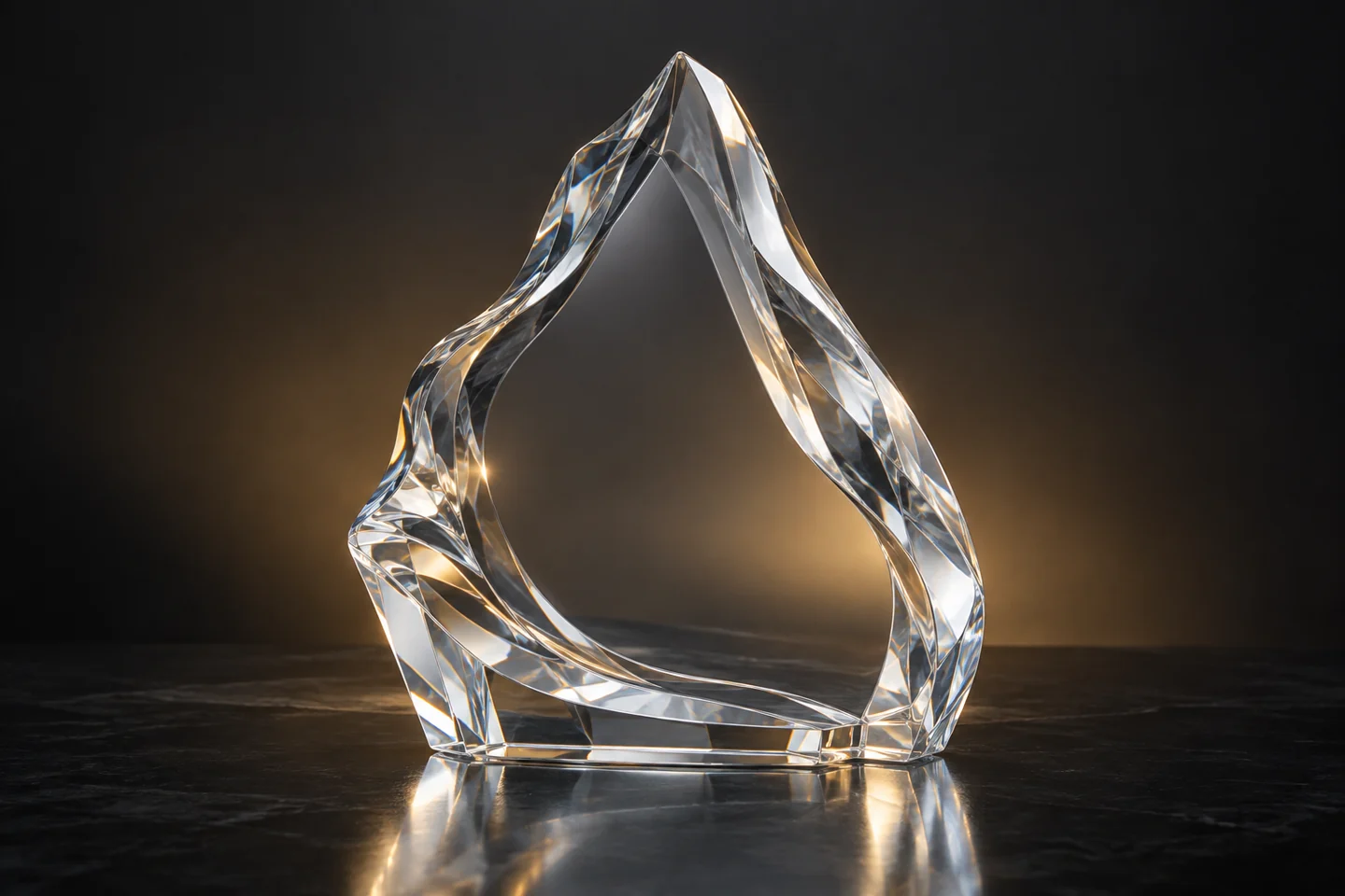 Illustration of an organic sculptural crystal iceberg award