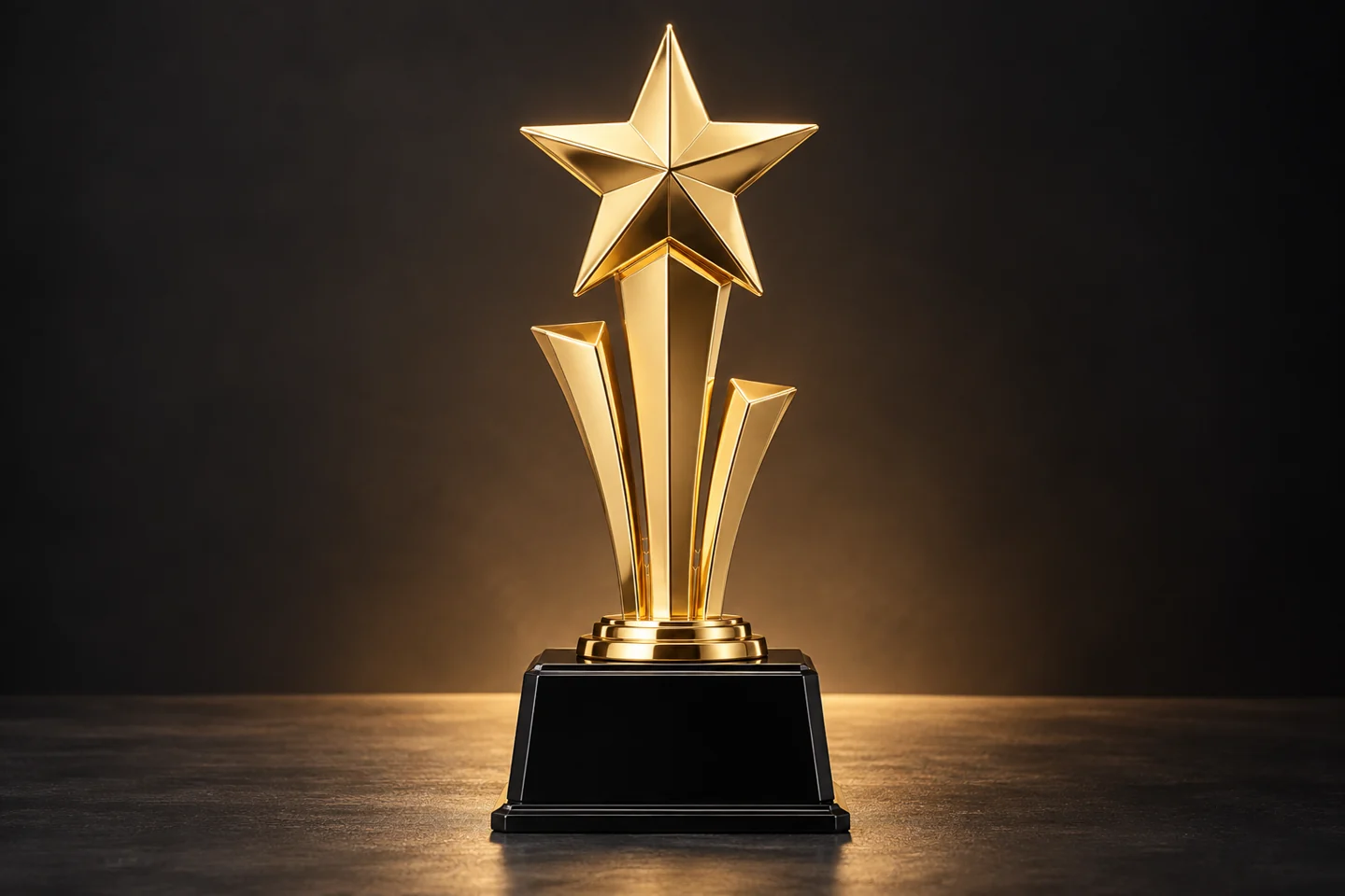 Illustration of a modern gold star riser trophy