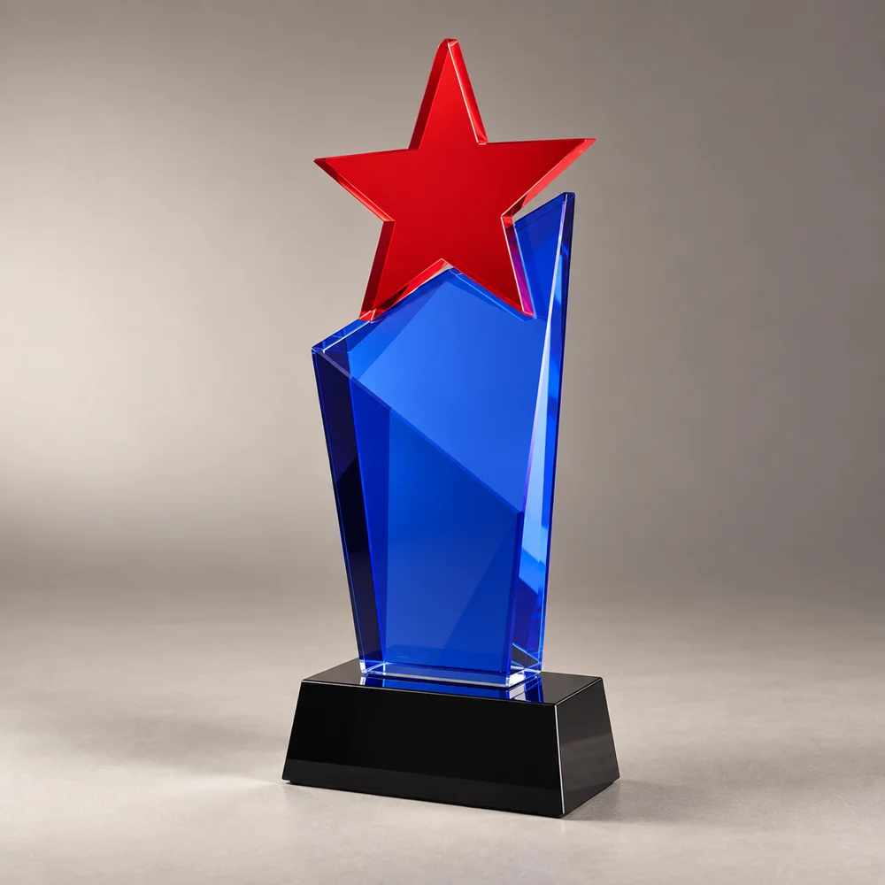 Illustrative colored acrylic recognition award style