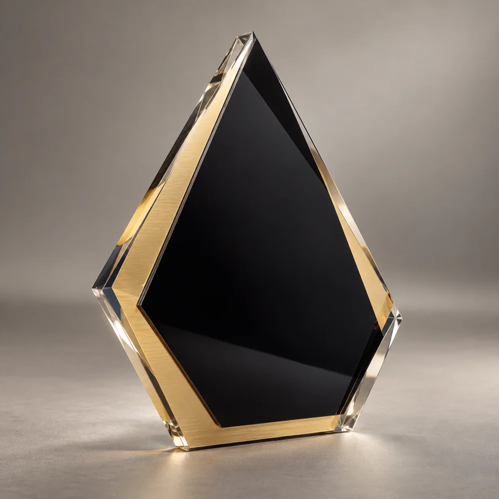 Illustrative layered acrylic recognition award style